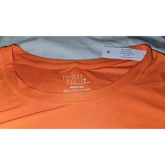 NEW Maternity Shirt MEDIUM 8-10 Orange STAY SPOOKY Halloween TIME & TRU NWT - Picture 4 of 7